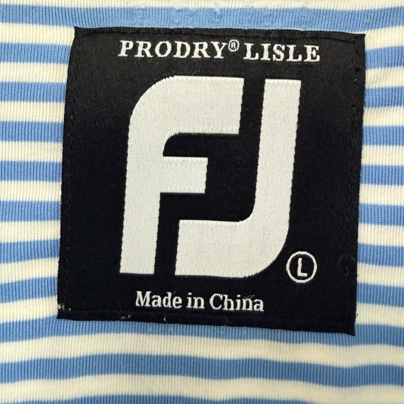 FootJoy Bundle 2 Men's Blue Striped Polo Shirts Size Large - Picture 4 of 7